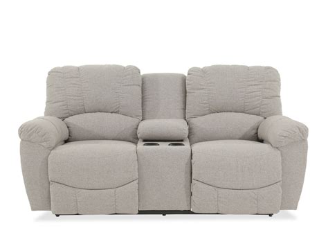 Dual Reclining Casual 79" Loveseat with Console in Gray | Mathis Brothers Furniture