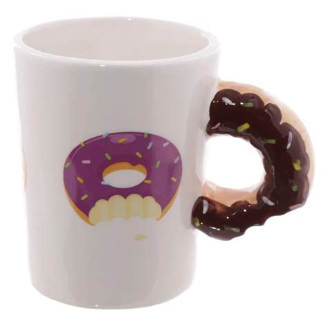 1piece The Donut Mug Delicious Pink Icing Chocolate Doughnut Coffee Mug