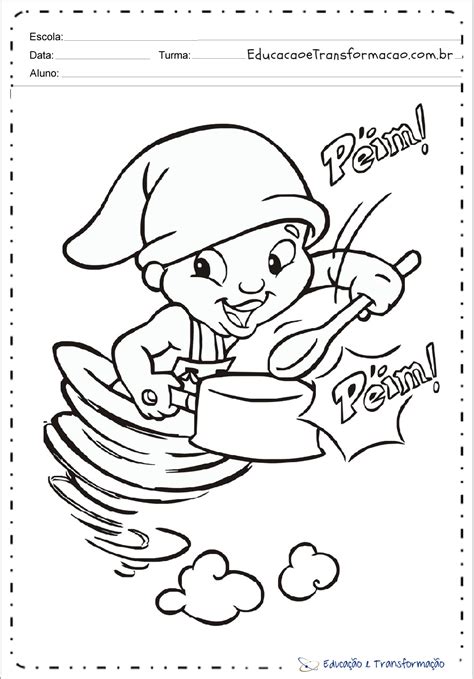 Redemoinho Do Saci Para Imprimir - Desenho Do Saci Pererê Para Imprimir - RETOEDU