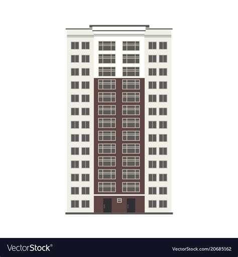 City multistorey building exterior front view Vector Image