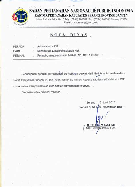 Contoh Surat Permohonan Pembatalan Sertifikat Tanah Di Bpn Pembatalan