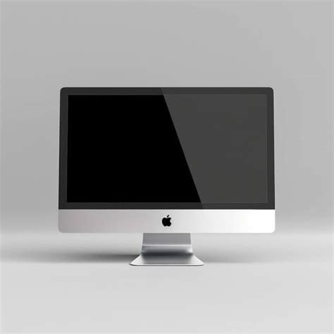 Download Unattended Apple Computer Monitor on Gray Background Mockups ...