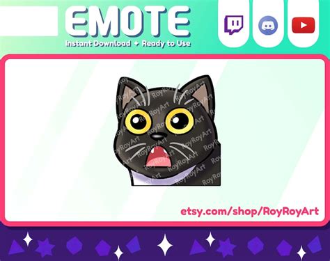 Twitch Emote Black Cat Shocking Etsy