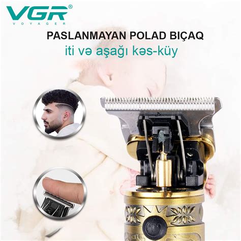 VGR V-085 Doldurulabilən Saç Kəsicisi, T-Bıçaqlı Trimmer, 3 Darağı Və ...