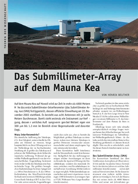 Das Submillimeter Array Auf Dem Mauna Kea Wis