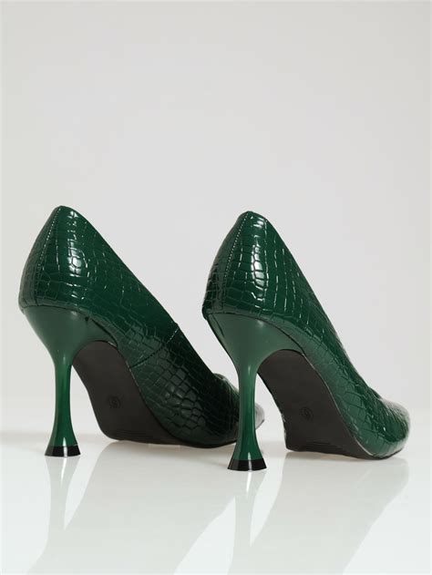 Hi Shaped Stiletto Classic Full Court Heel - Emerald – LEGiT