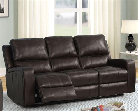 Linton Brown Leather Reclining Sofa by New Classic | 1StopBedrooms