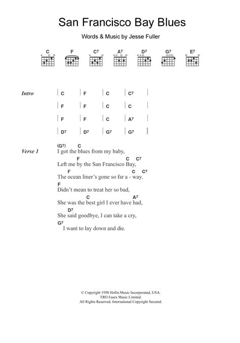 San Francisco Bay Blues By Eric Clapton Guitar Chords Lyrics Guitar