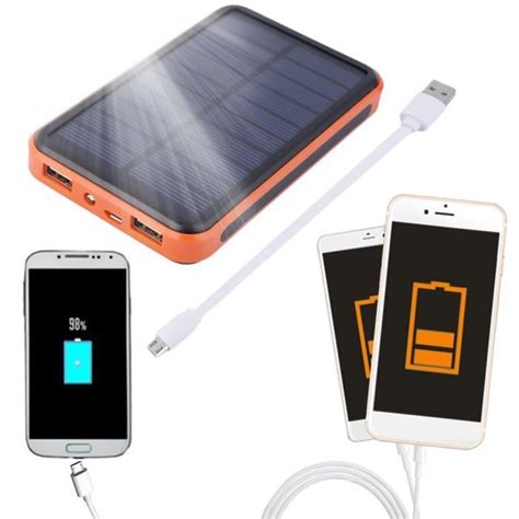 Mah Solaire Portatif Batterie Externe Usb Power Bank Nergie