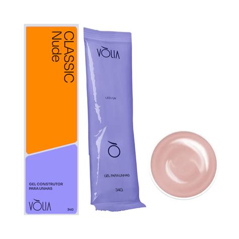Gel LED UV Vòlia Classic Nude Sachê 34g Shopee Brasil