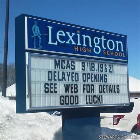 School Sign for Lexington High School - Lexington, MA