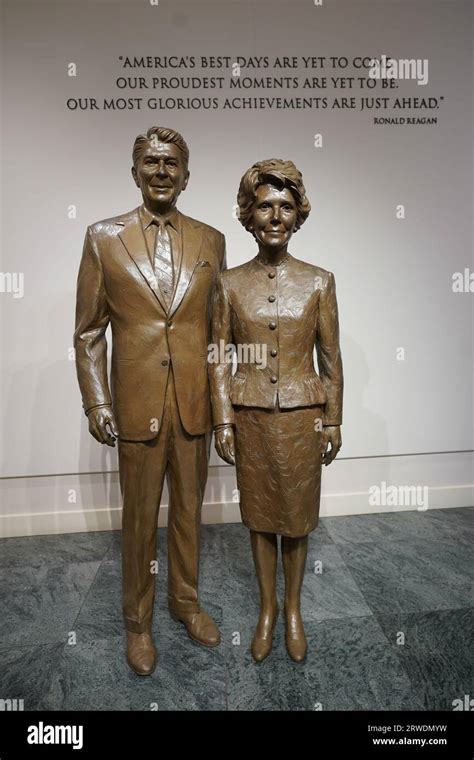 Ronald And Nancy Reagan Statue At The Ronald Reagan Presidential