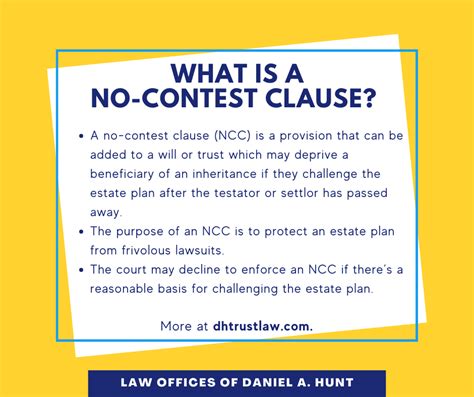 What Is A No Contest Clause In California • Law Offices Of Daniel Hunt