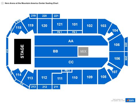 Hero Arena at the Mountain America Center Seating Chart - RateYourSeats.com