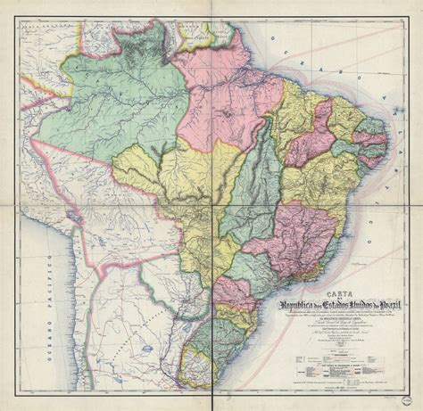 A Gran Escala Detallado Mapa Pol Tico Antiguo De Brasil Con Marcas