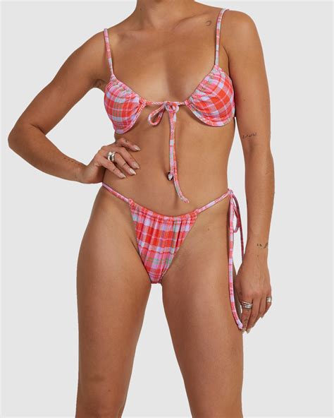 Roxy Tartan Times Tie Side Bikini Bottoms Tartan Times Surfstitch