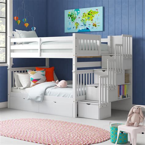 Double Bunk Beds With Stairs | Foter