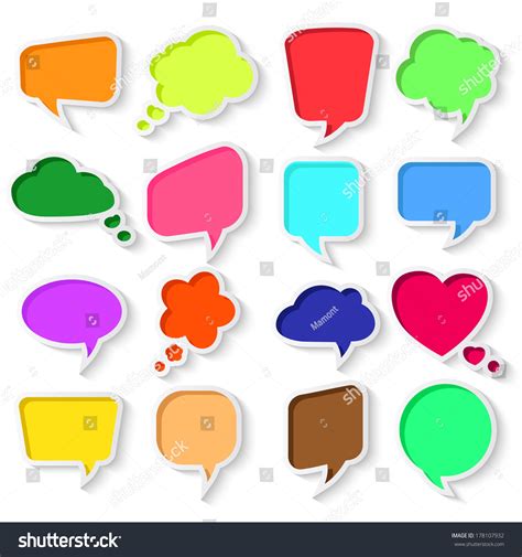 Set Colorful Speech Bubbles Stock Vector Royalty Free 178107932