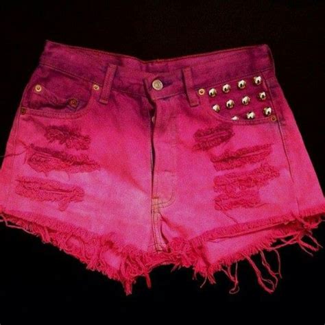 Cute Hot Pink Booty Shorts Neon Pink Shorts Black Denim Shorts Cheerleading Outfits Cute