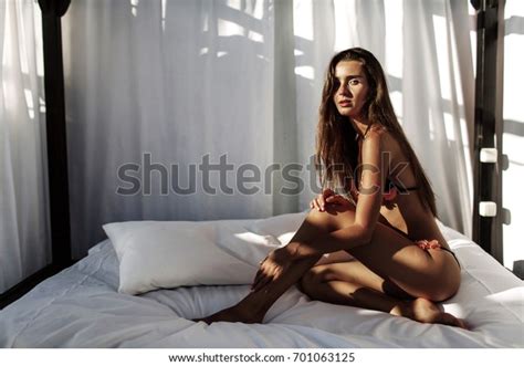 Bikini Model Beautiful Sexy Brunette Girl Stock Photo 701063125 Shutterstock