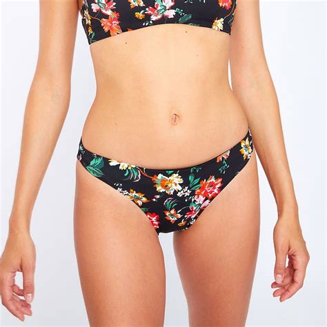 Zoila Iranja Bikini Bottoms In Floral Print Black Banana Moon La