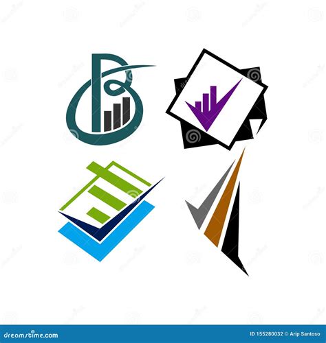 Accounting Tax Financial Business Logo Design Set Template Vector Stock