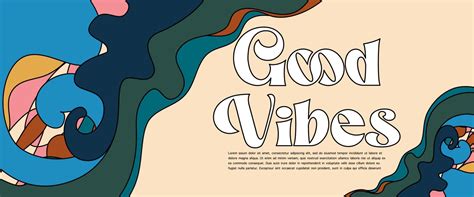 70s Groovy Retro Good Vibes Only Slogan With Hippie Swirl Pastel Hand