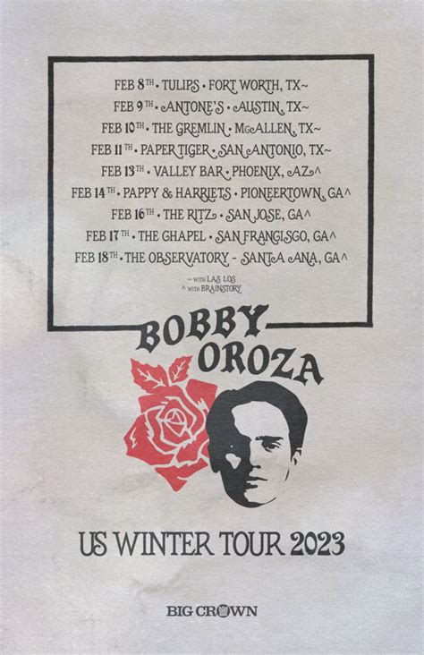 Bobby Oroza US Winter Tour 2023 - Tickets On Sale Now - Big Crown Records