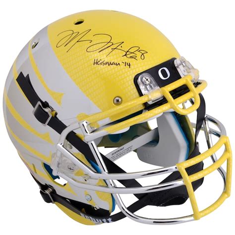 Marcus Mariota Oregon Ducks Autographed Schutt Gold Chrome Wing Proline ...