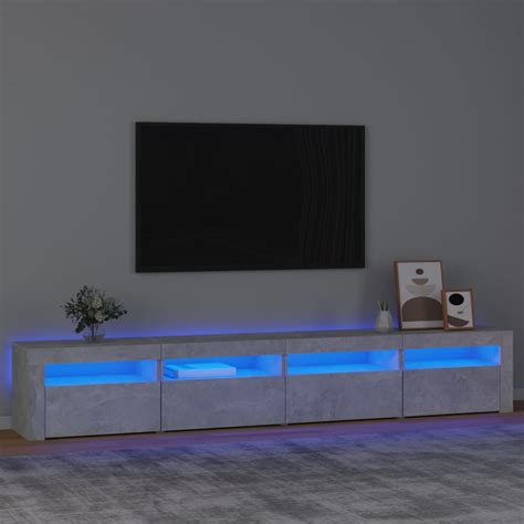 Hen Meuble Tv Avec Lumi Res Led Gris B Ton Hb A Cdiscount Maison