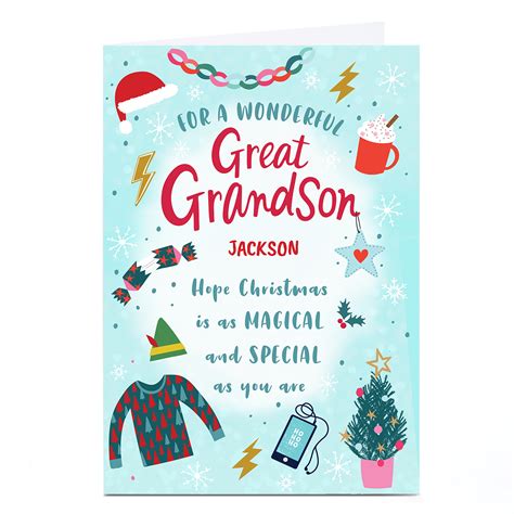 Buy Personalised Ebony Newton Christmas Card As Magical And Special As You Great Grandson For