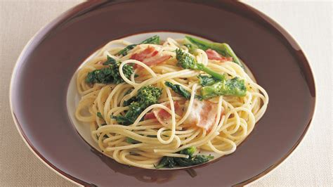 菜の花とベーコンのパスタ レシピ 髙城 順子さん｜みんなのきょうの料理