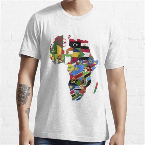 Africa Map With Flags T Shirt For Sale By Eldjama Redbubble African Country T Shirts