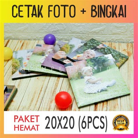 PAKET HEMAT 6 PCS CETAK FOTO BINGKAI UKURAN 20X20 CM Lazada