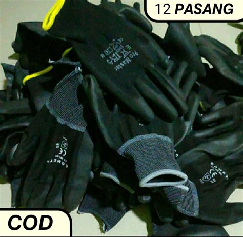 Sarung Tangan Comet Hitam Pasang Lusin Lapis Karet Grosir Merk