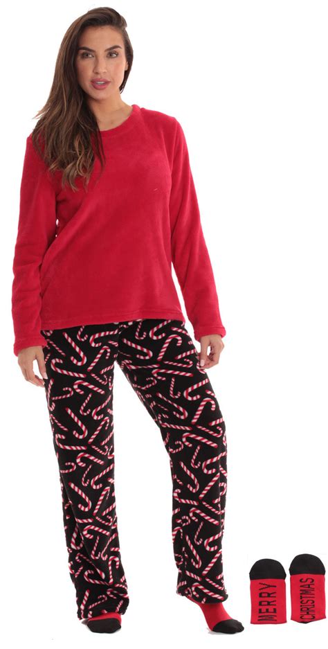 Just Love Plush Womens Pajama Pant Set With Matching Socks With