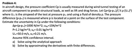 Solved N Aircraft Design The Pressure Coefficient Cp Is Chegg