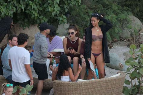 Rihanna In A Bikini Beach Party In St Barts January 2015 Celebsla