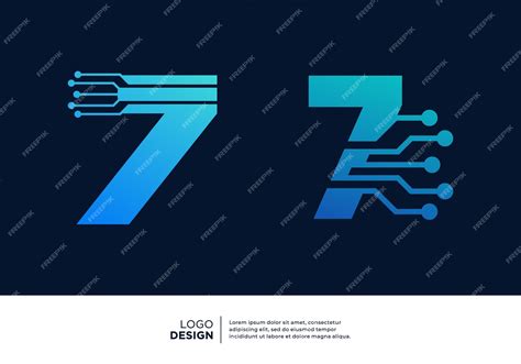 premium vector set  number  logo design  digital technology symbol