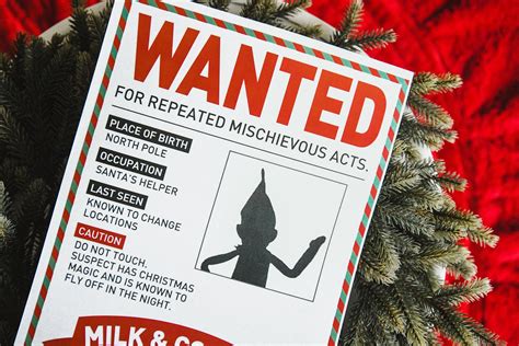 Wanted Cheeky Christmas Elf Sign Reward Poster Night Off Etsy