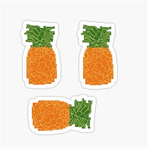 Pineapple Pixelated Hand Drawn Fruit Sticker For Sale By Dan