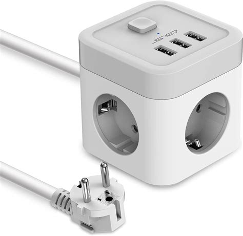 Jsver Steckdosenleiste W Rfel Usb Mehrfachsteckdose Fach Powercube