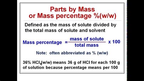 Parts By Mass Youtube