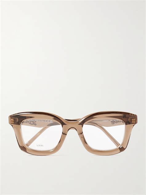 Loewe Curvy Square Frame Acetate Optical Glasses In Brown Modesens