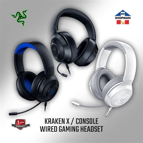 Razer Kraken X Console Black White Mercury Gaming Headset Shopee