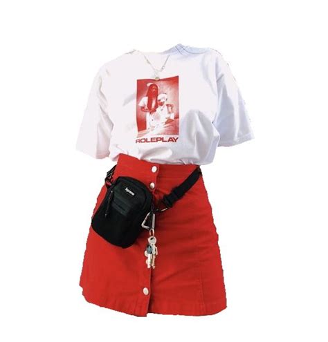 Red Aesthetic Outfit Png Moda Estilo Vintage Feminino Roupas Da Moda