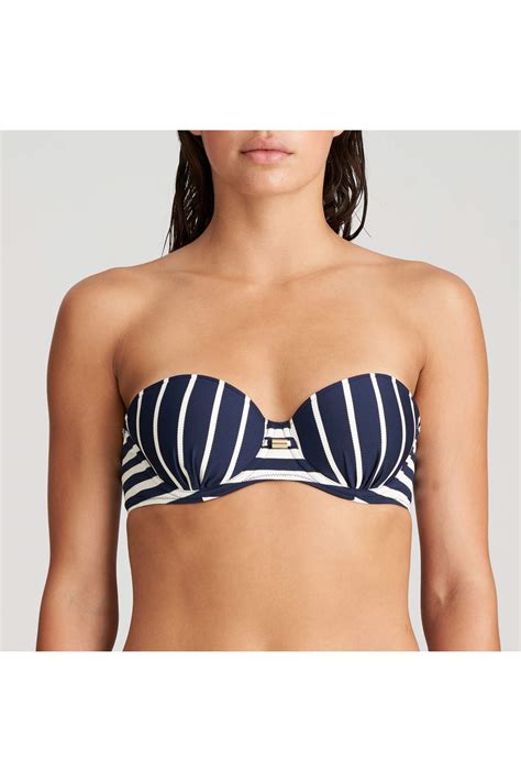 Bikini Azul Marino Sin Tirantes Unas1 Con Descuento Bikini Sin