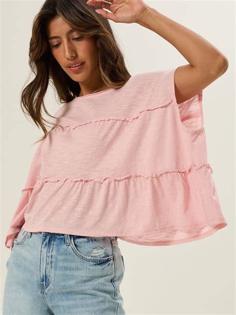 Alix Tiered Babydoll Top In Pink In 2024 Simple Trendy Outfits Cute