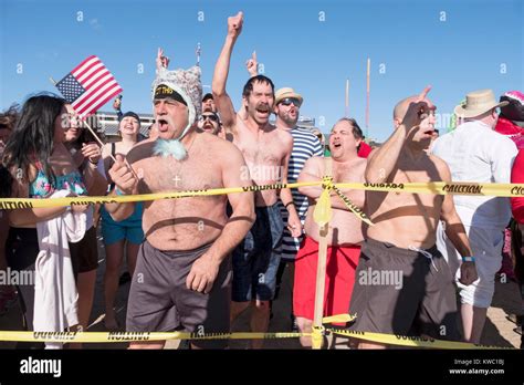 The First Swimmers Await Entry Into The Ocean At The 114th Polar Bear