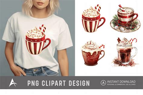 Watercolor Christmas Hot Cocoa Clipart Graphic By AllisonSuns Creative Fabrica